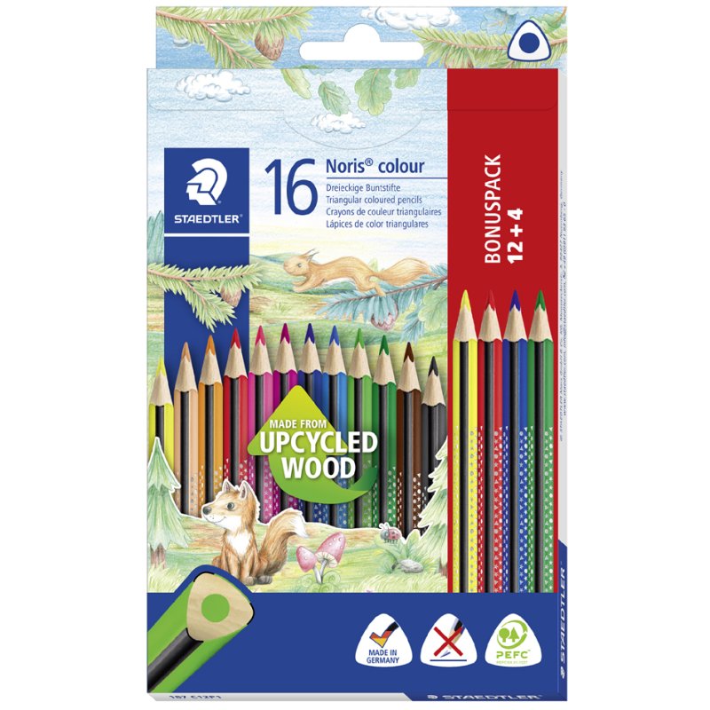 STAEDTLER Noris colour triangular colouring pencils, 18+6 pieces bonus pack